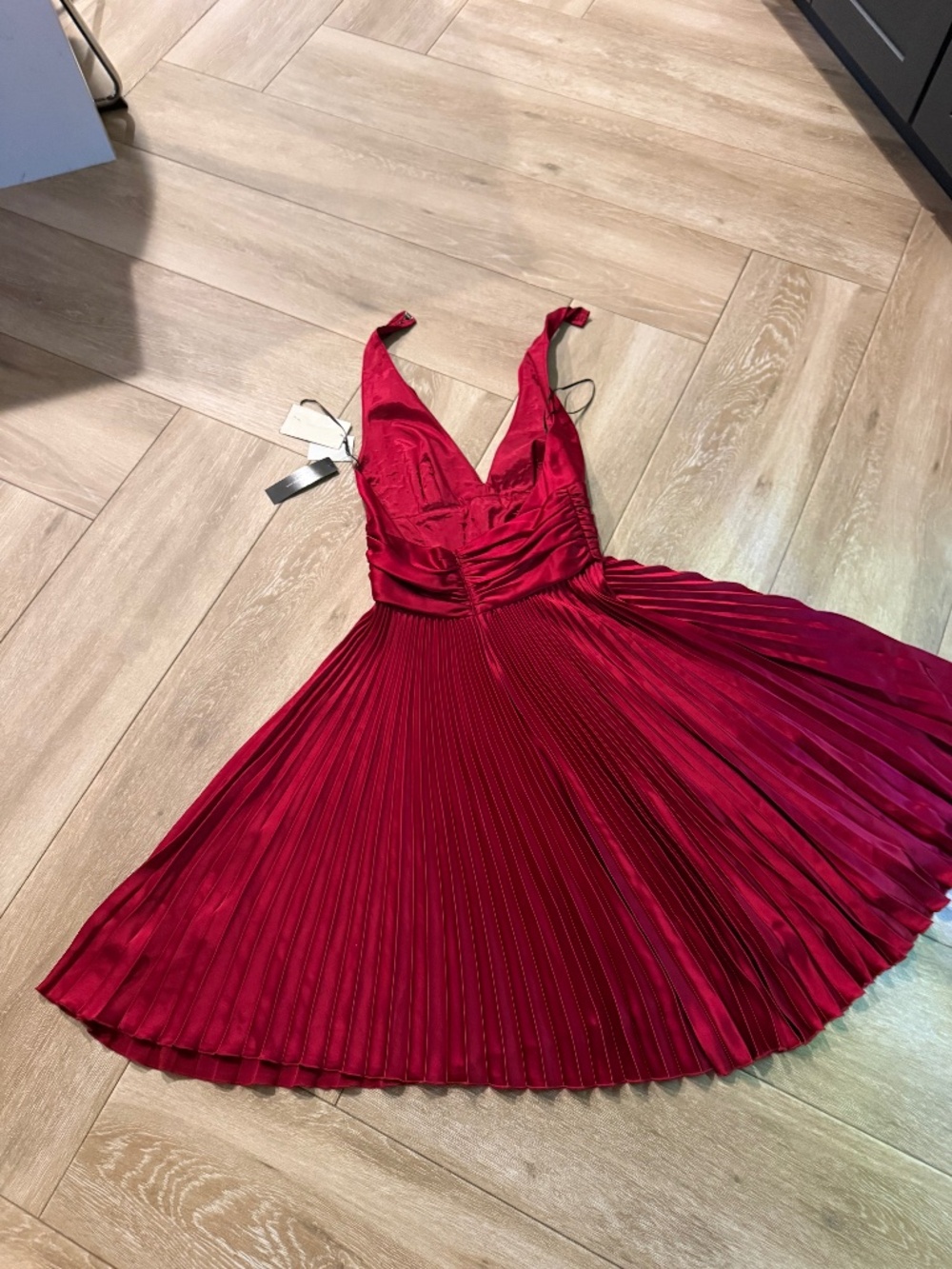A.B.S. by Allen Schwartz Red Satin Gown Size 10